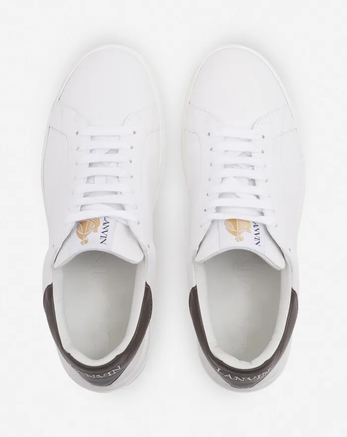 Ddb0 Leather Sneakers Whitebrown Men Lanvin Sneakers