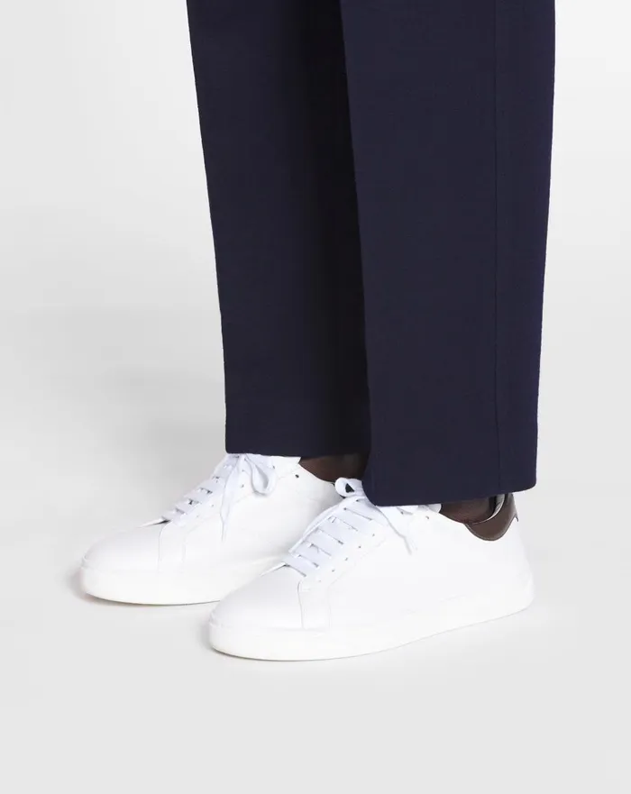 Ddb0 Leather Sneakers Whitebrown Men Lanvin Sneakers
