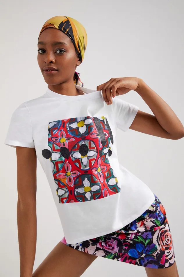 Desigual Arty Floral Tshirt Women Tshirts