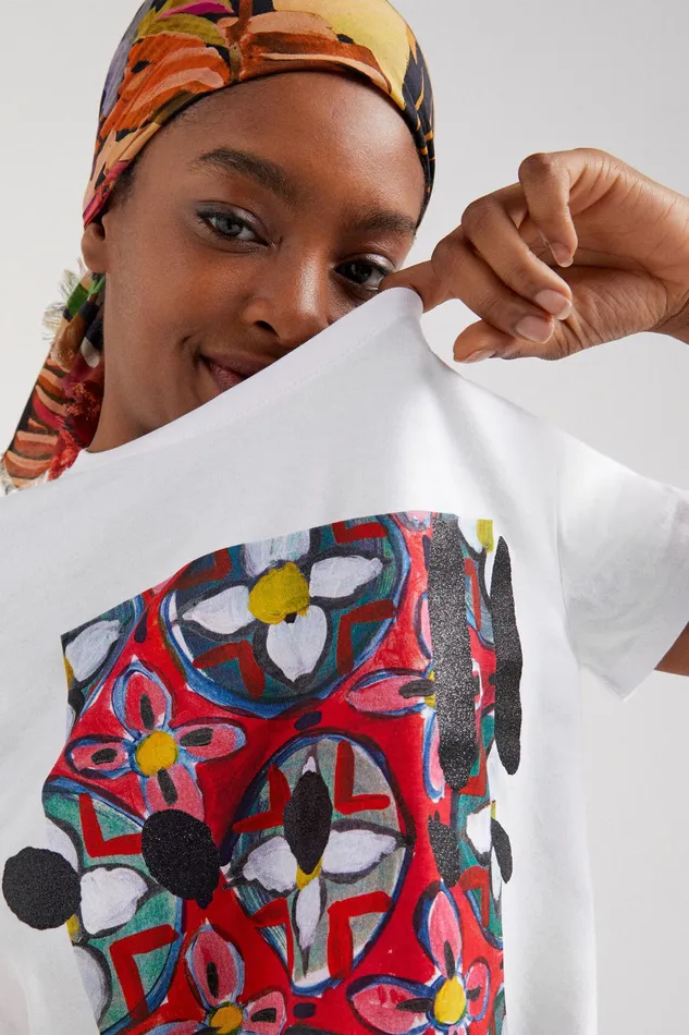 Desigual Arty Floral Tshirt Women Tshirts