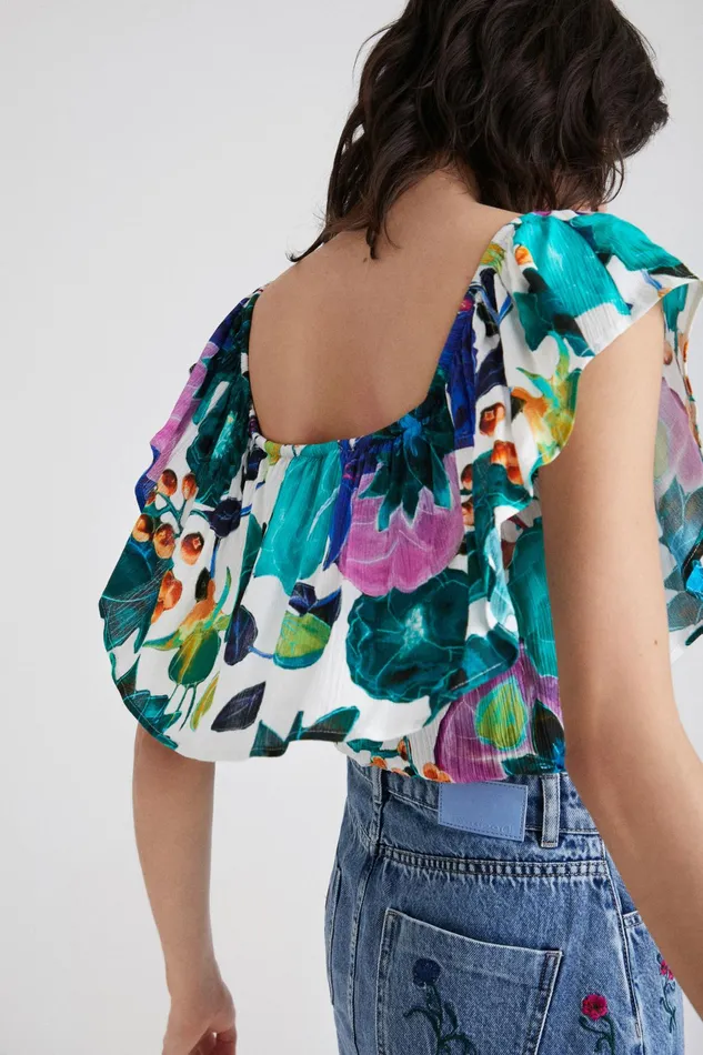 Desigual Boat Neck Floral Bodysuit Women Tops and Shirts