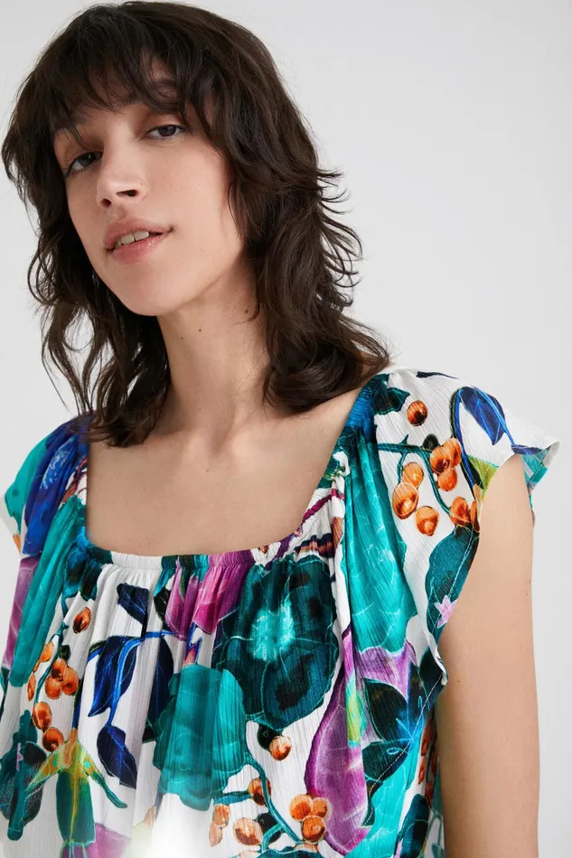 Desigual Boat Neck Floral Bodysuit Women Tops and Shirts