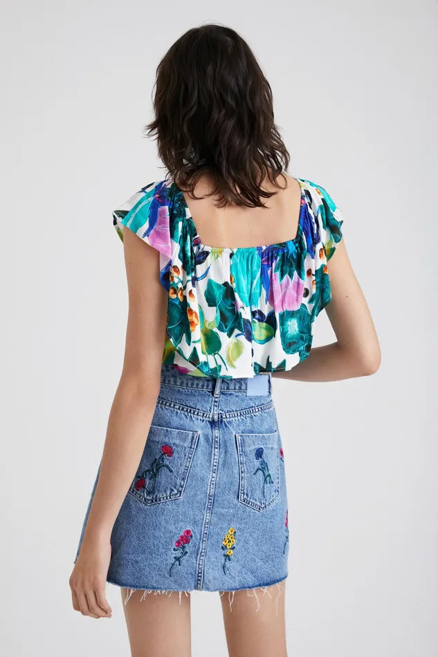Desigual Boat Neck Floral Bodysuit Women Tops and Shirts