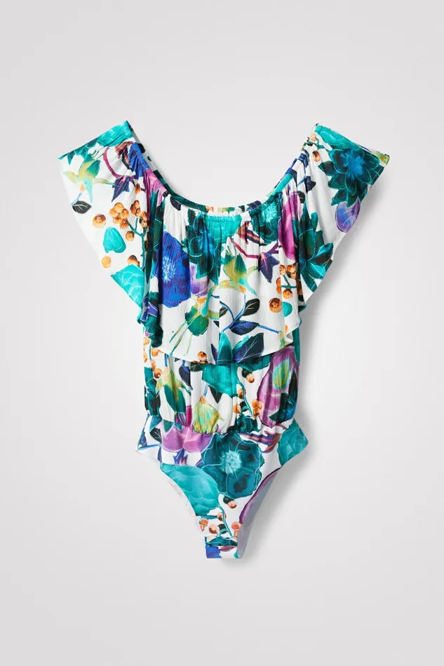 Desigual Boat Neck Floral Bodysuit Women Tops and Shirts