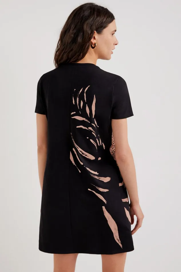 Desigual Cheetah Tshirt Dress Women Dresses
