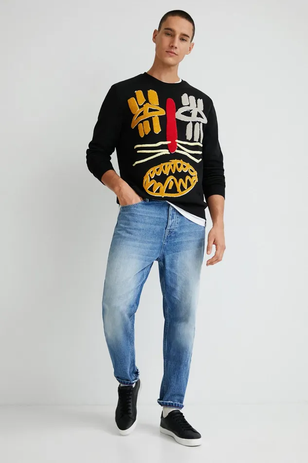 Desigual Feline Sweatshirt Mens Sweaters and Sweatshirts