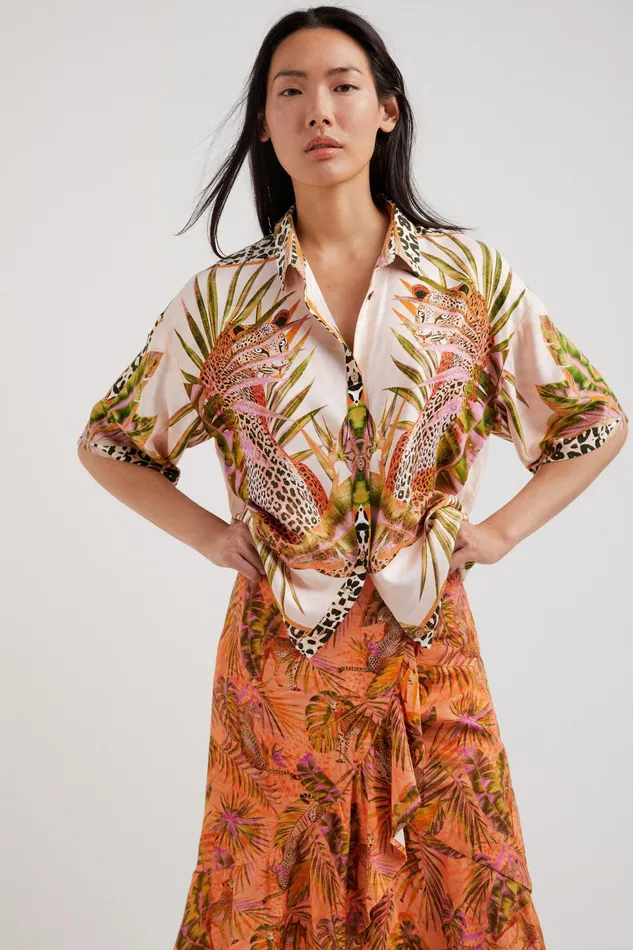 Desigual Leopard Shirt Women Tops and Shirts
