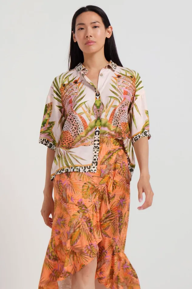 Desigual Leopard Shirt Women Tops and Shirts