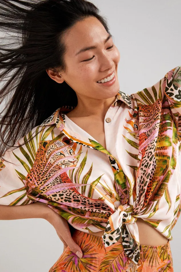 Desigual Leopard Shirt Women Tops and Shirts