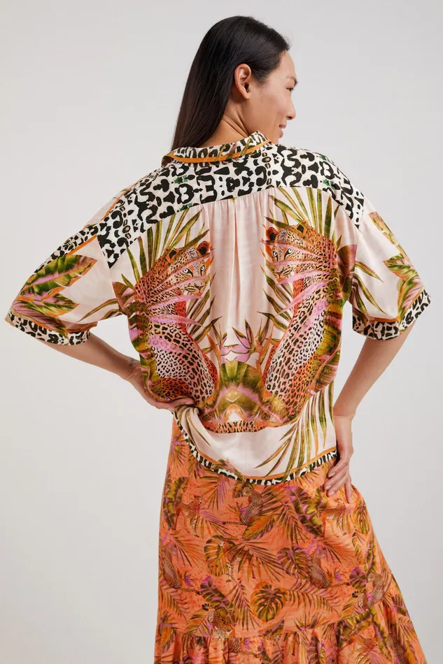 Desigual Leopard Shirt Women Tops and Shirts
