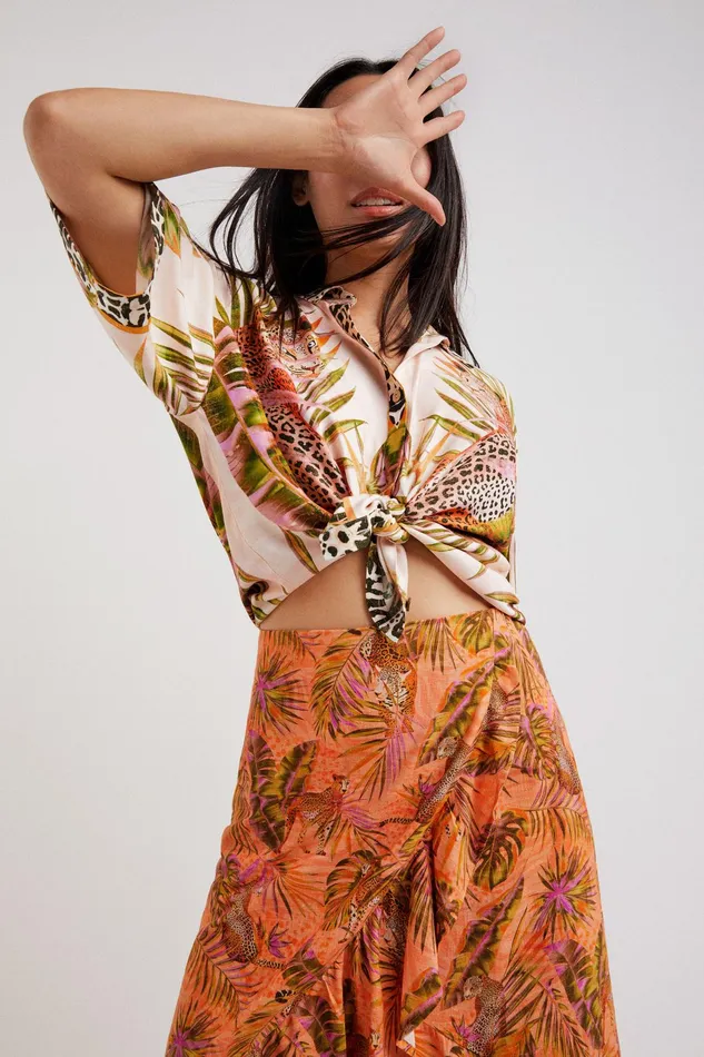 Desigual Leopard Shirt Women Tops and Shirts