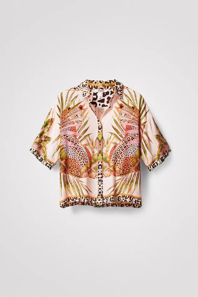 Desigual Leopard Shirt Women Tops and Shirts