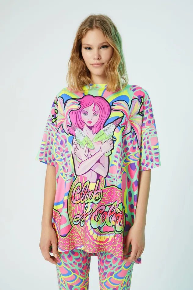 Desigual Long Tshirt Fantasy Print Women Tshirts