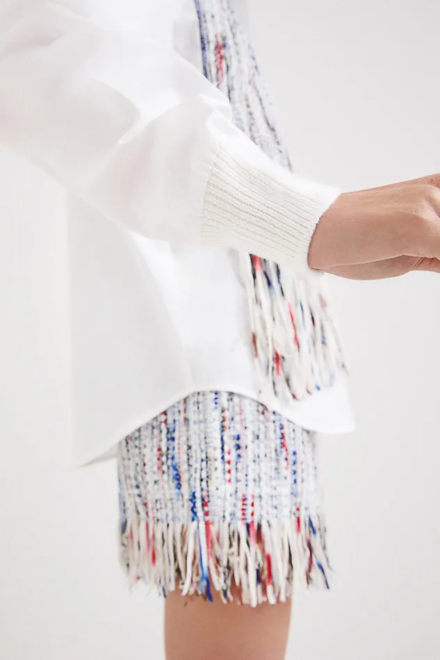 Desigual Patchwork And Fringe Shirt Women Tops and Shirts