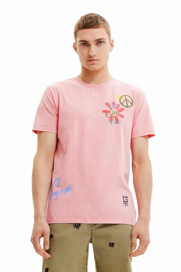 Desigual Peace Shortsleeve Tshirt Mens Tshirt and Polos