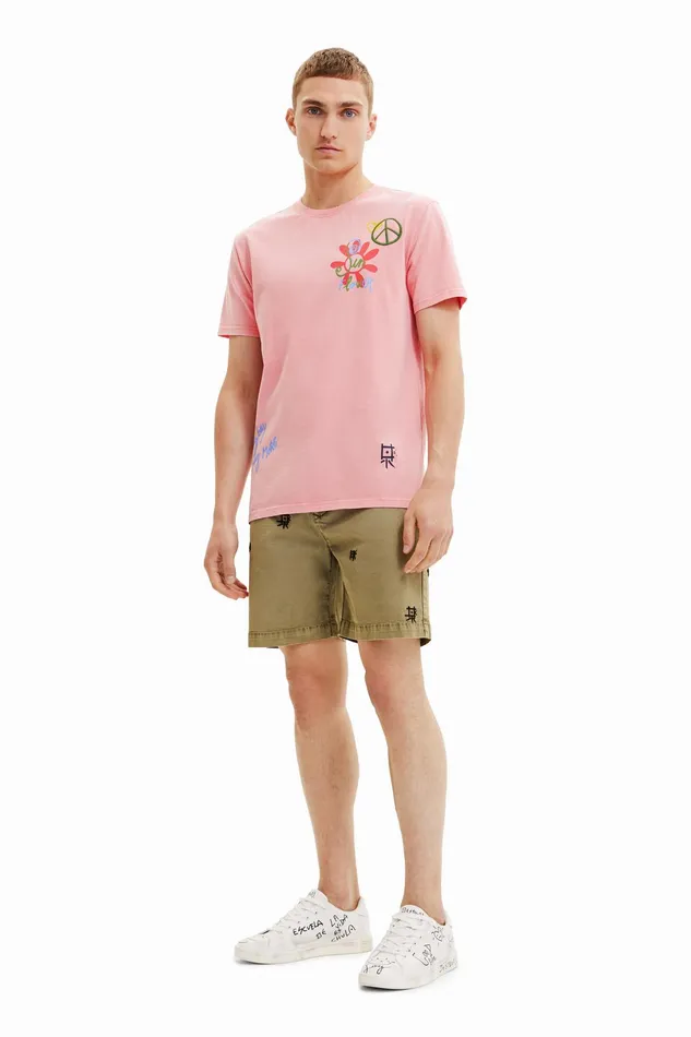 Desigual Peace Shortsleeve Tshirt Mens Tshirt and Polos