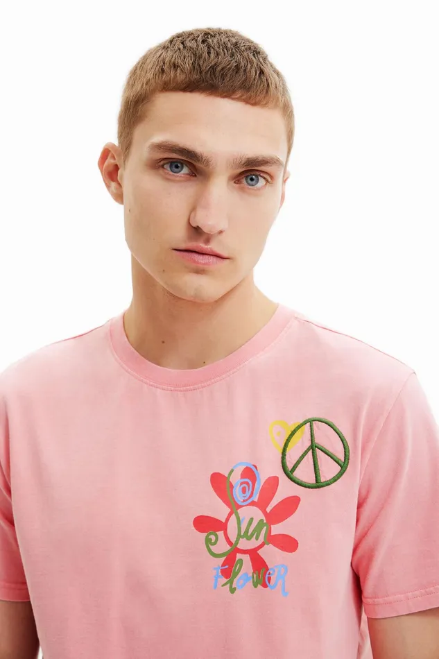 Desigual Peace Shortsleeve Tshirt Mens Tshirt and Polos