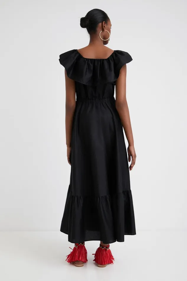 Desigual Stella Jean Ruffled Midi Dress Women Dresses