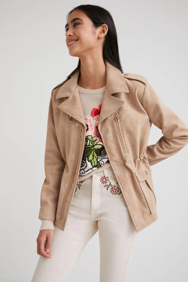 Desigual Straightcut Jacket With Pockets Women Jackets