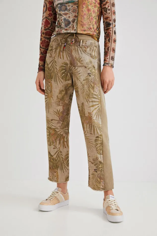 Desigual Tropical Hybrid Trousers Women Pants and Leggings
