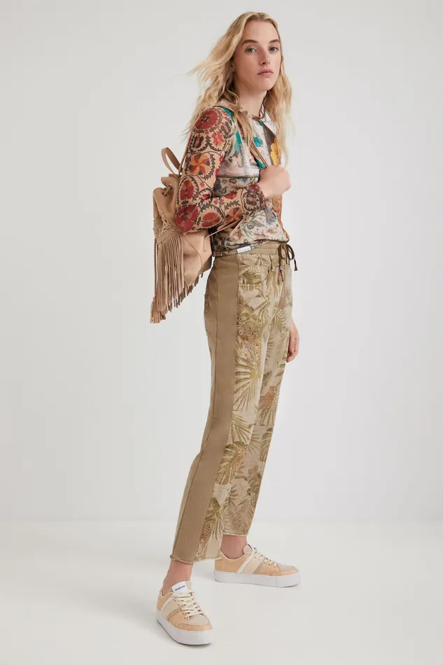 Desigual Tropical Hybrid Trousers Women Pants and Leggings