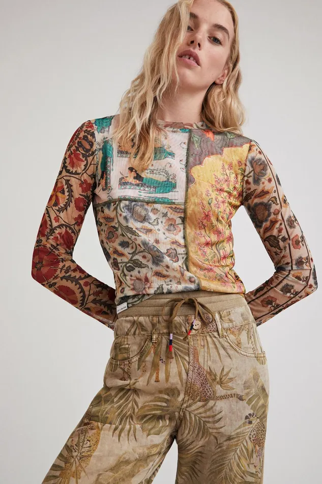 Desigual Tropical Hybrid Trousers Women Pants and Leggings