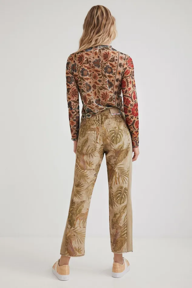 Desigual Tropical Hybrid Trousers Women Pants and Leggings