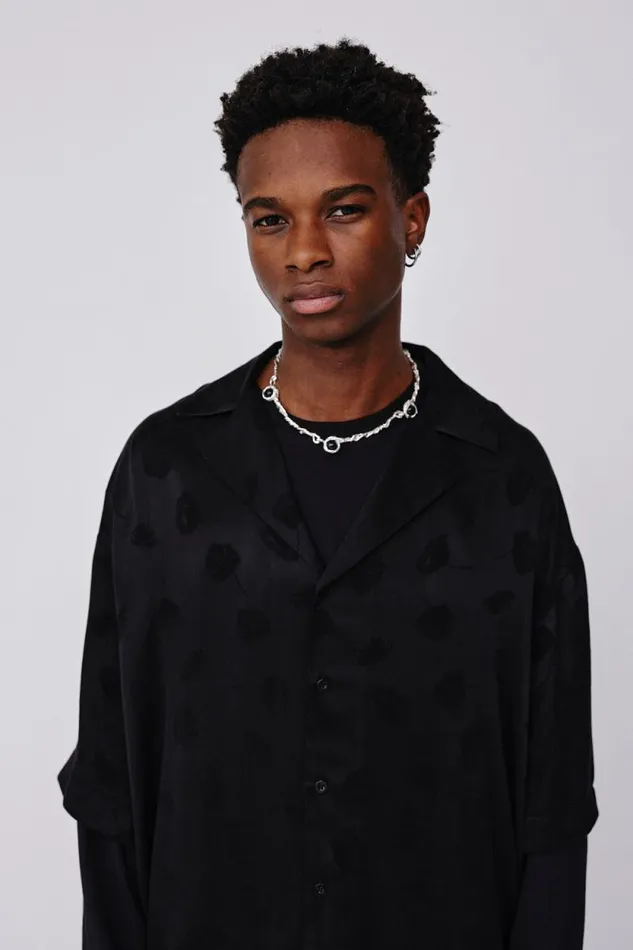Desmond Jacquard 8211 Black Men Won Hundred Shirts