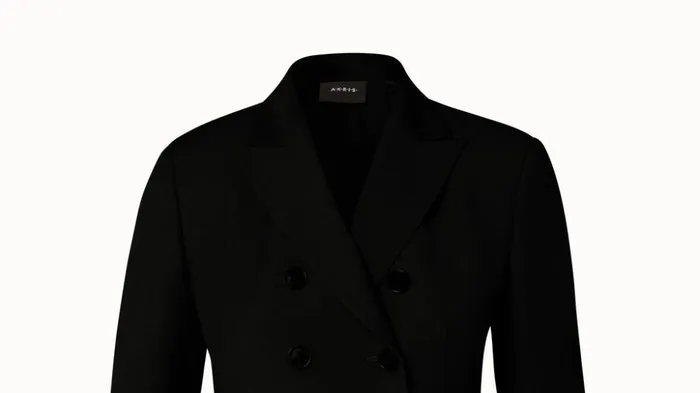 DoubleBreasted Cotton Silk DoubleFace Jacket Black Women Akris Jackets