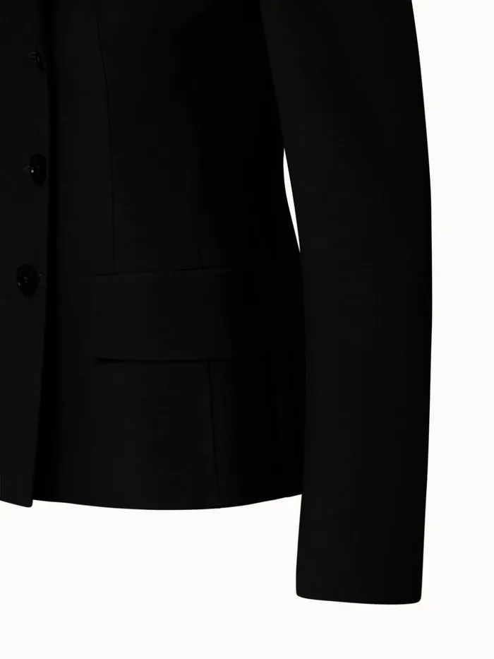 DoubleBreasted Cotton Silk DoubleFace Jacket Black Women Akris Jackets
