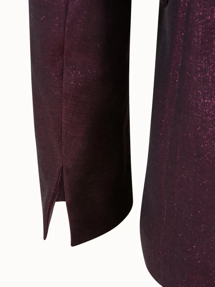 Double Breasted Jacket In Wool Lurex Marsala Women Akris Jackets