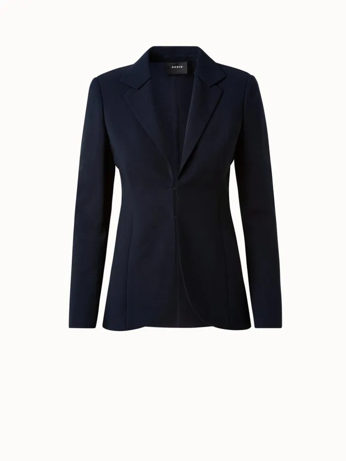 Double Face Wool Blazer Aquamarine Women Akris Jackets