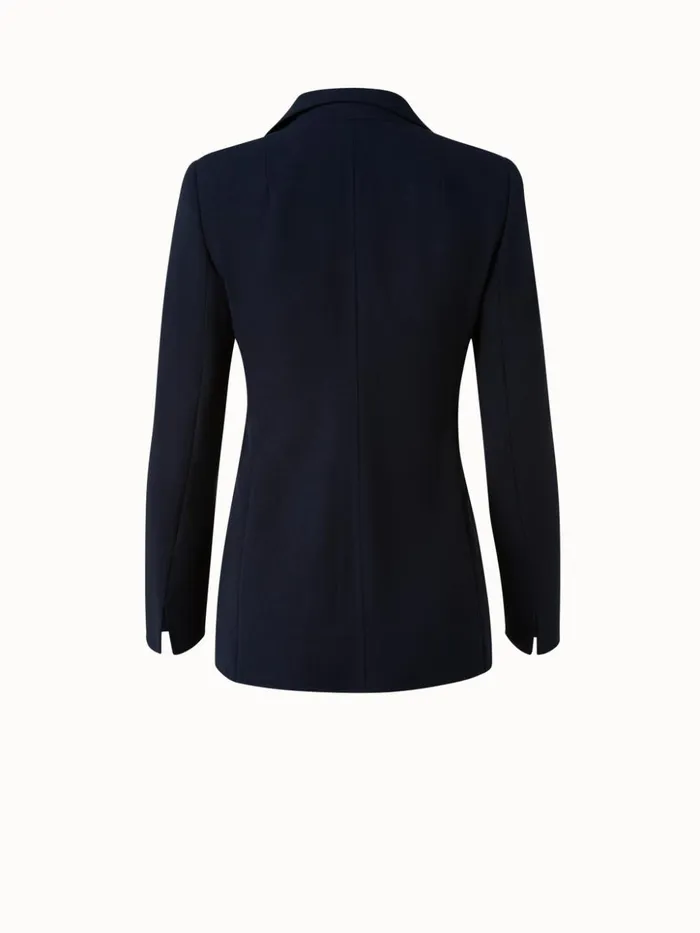 Double Face Wool Blazer Aquamarine Women Akris Jackets
