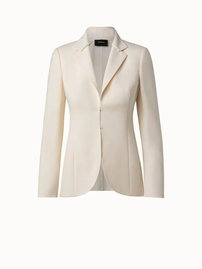 Double Face Wool Blazer Ecru Women Akris Jackets