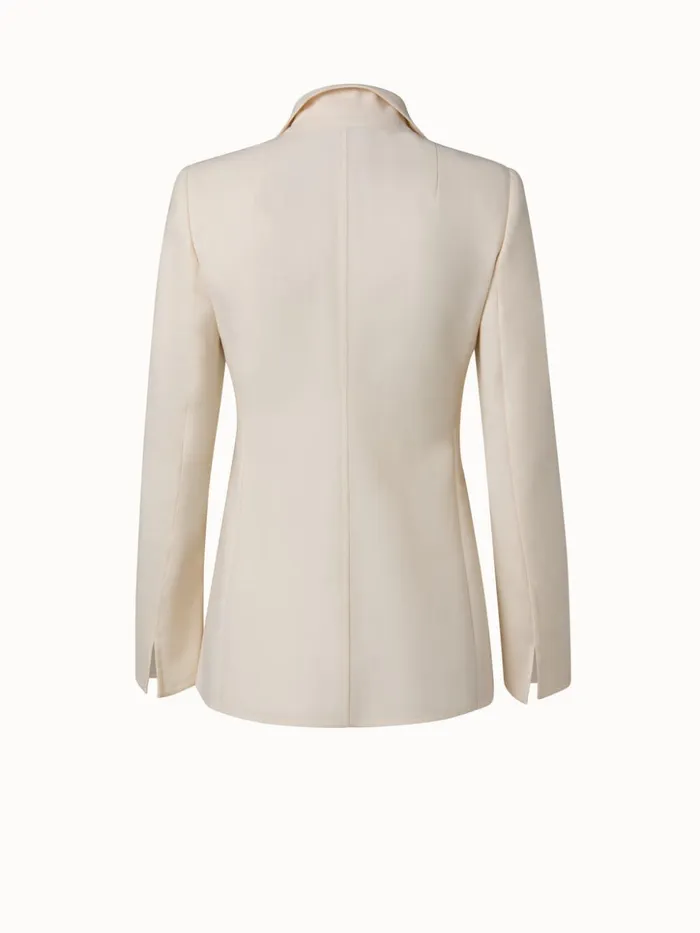 Double Face Wool Blazer Ecru Women Akris Jackets