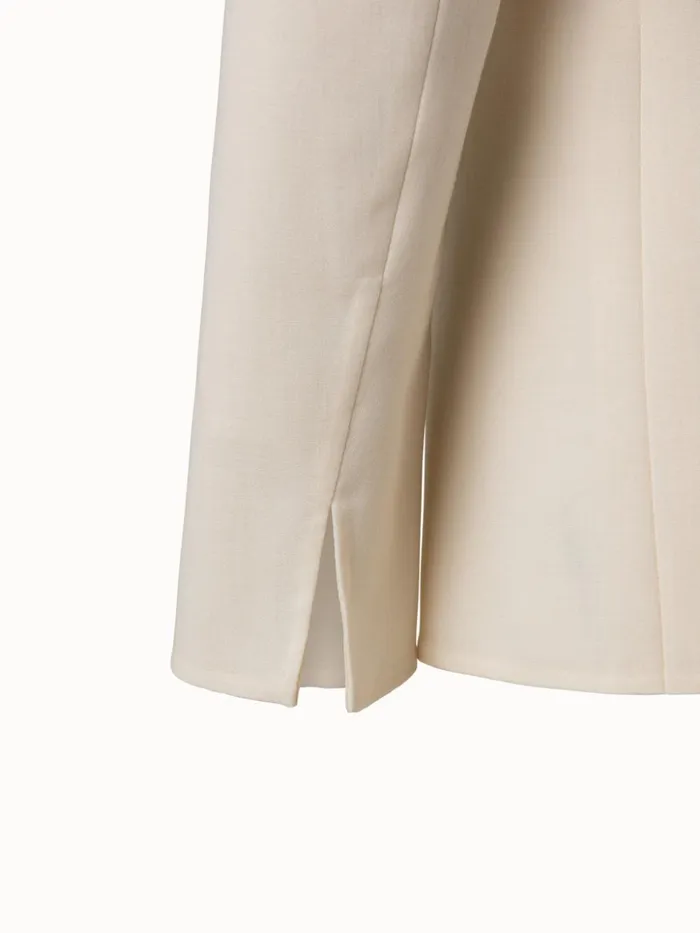 Double Face Wool Blazer Ecru Women Akris Jackets