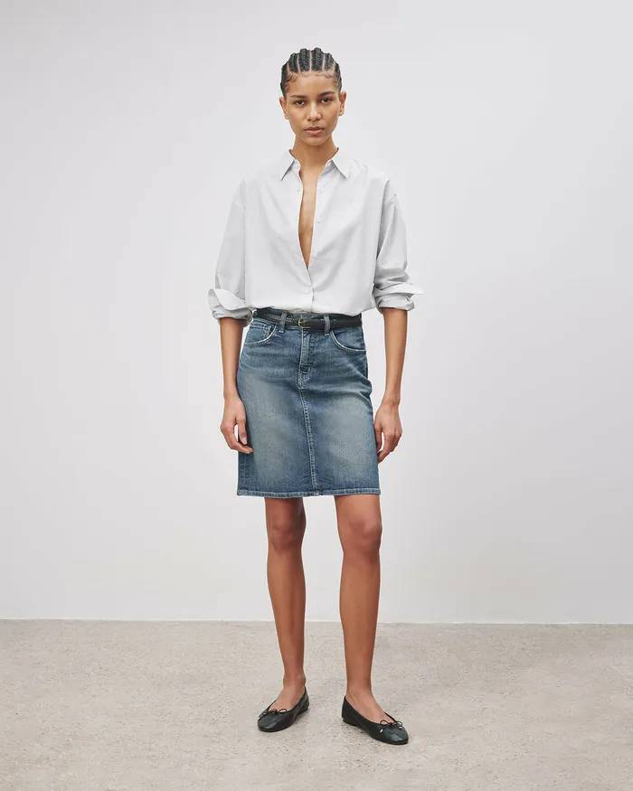 Dresses and Skirts Women MICAH DENIM SKIRT Classic Wash Nili Lotan