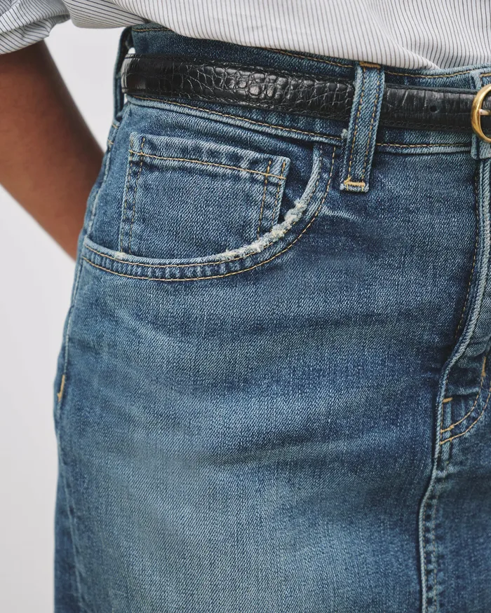 Dresses and Skirts Women MICAH DENIM SKIRT Classic Wash Nili Lotan