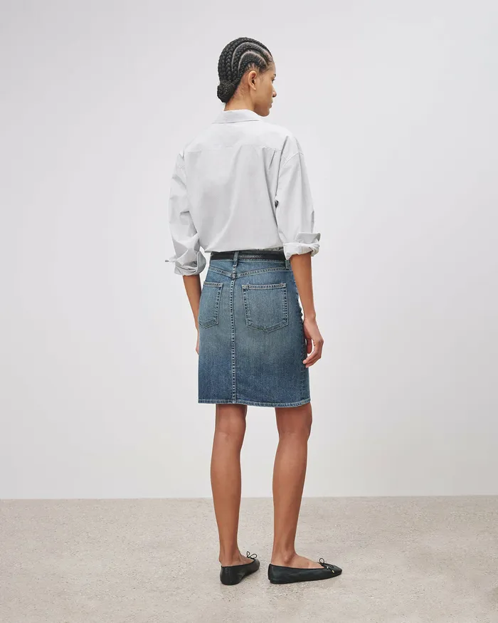 Dresses and Skirts Women MICAH DENIM SKIRT Classic Wash Nili Lotan