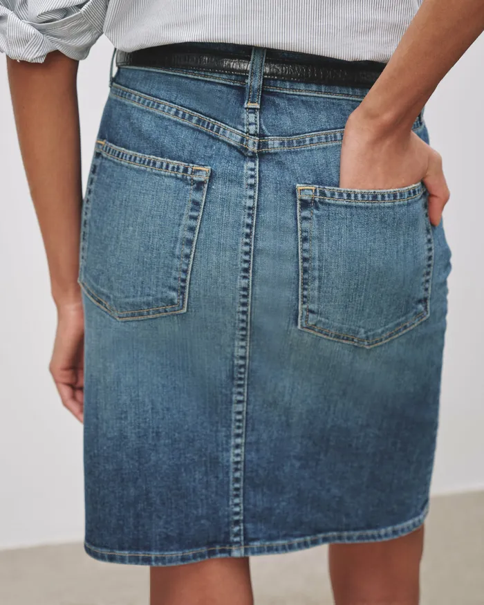 Dresses and Skirts Women MICAH DENIM SKIRT Classic Wash Nili Lotan