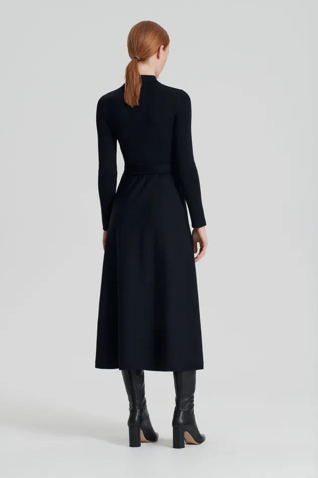 Dresses CREPE KNIT BUTTON SOFT DRESS BLACK 8211 Scanlan Theodore Women