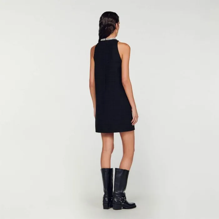 Dresses Women SANDRO Dress With Jewelry Collar Black