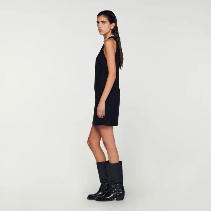 Dresses Women SANDRO Dress With Jewelry Collar Black