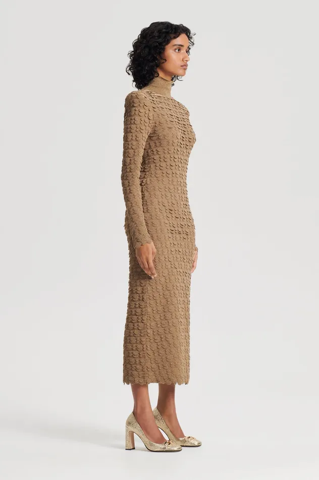 Dresses Women Scanlan Theodore SPARKLE SCALLOP POLO DRESS BRONZE Dresses Women Scanlan Theodore SPARKLE SCALLOP POLO DRESS BRONZE