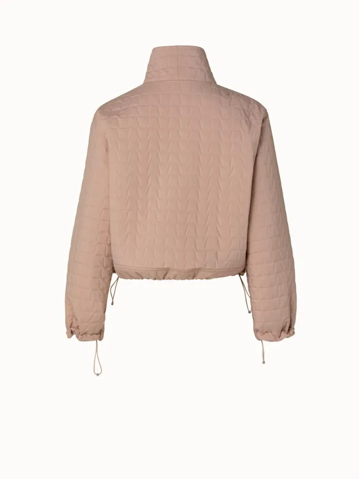Elizah Silk Taffeta Trapezoid Quilted Jacket Nude Women Akris Jackets