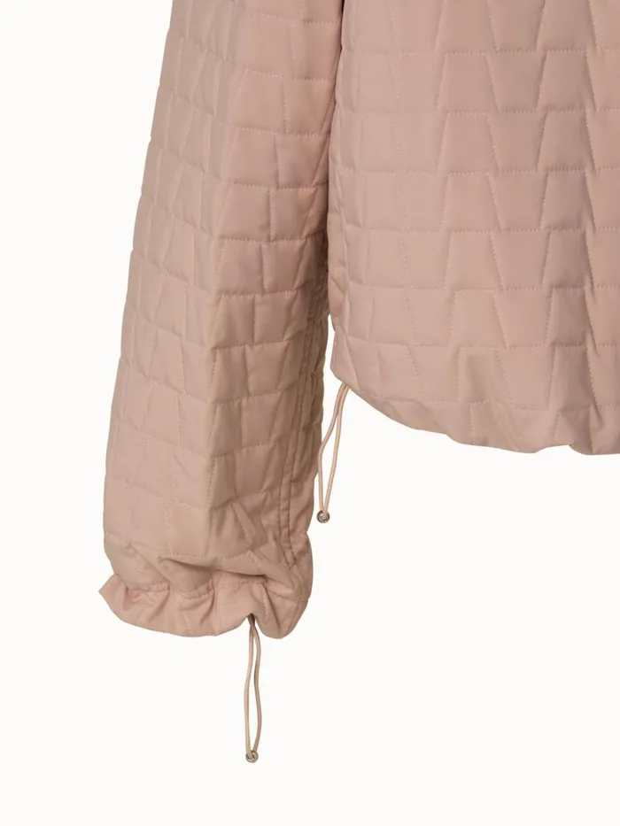 Elizah Silk Taffeta Trapezoid Quilted Jacket Nude Women Akris Jackets