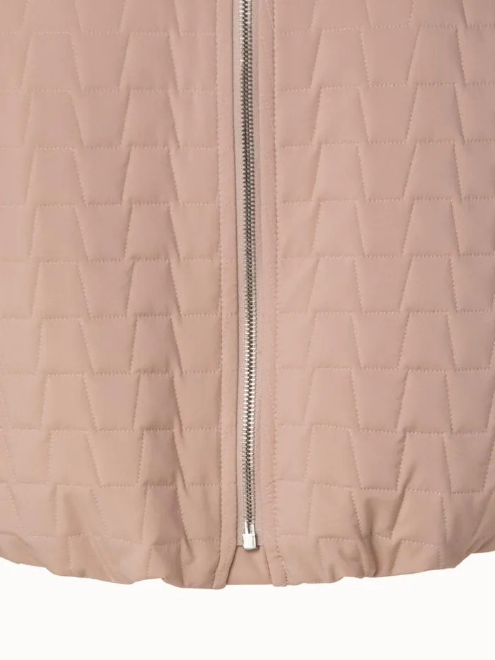 Elizah Silk Taffeta Trapezoid Quilted Jacket Nude Women Akris Jackets