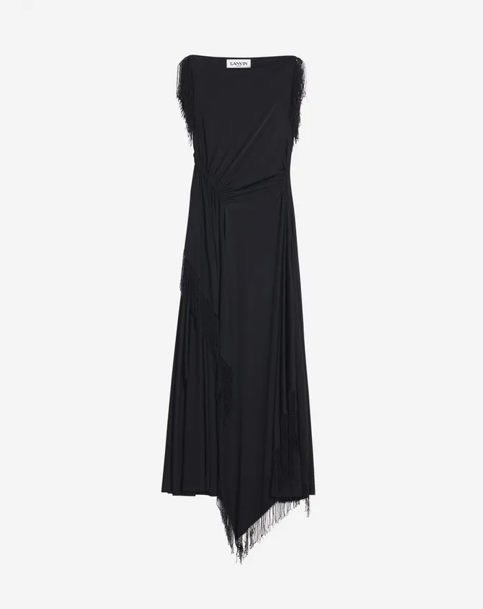 Embroidered Sleeveless Dress Black Women Lanvin Dresses