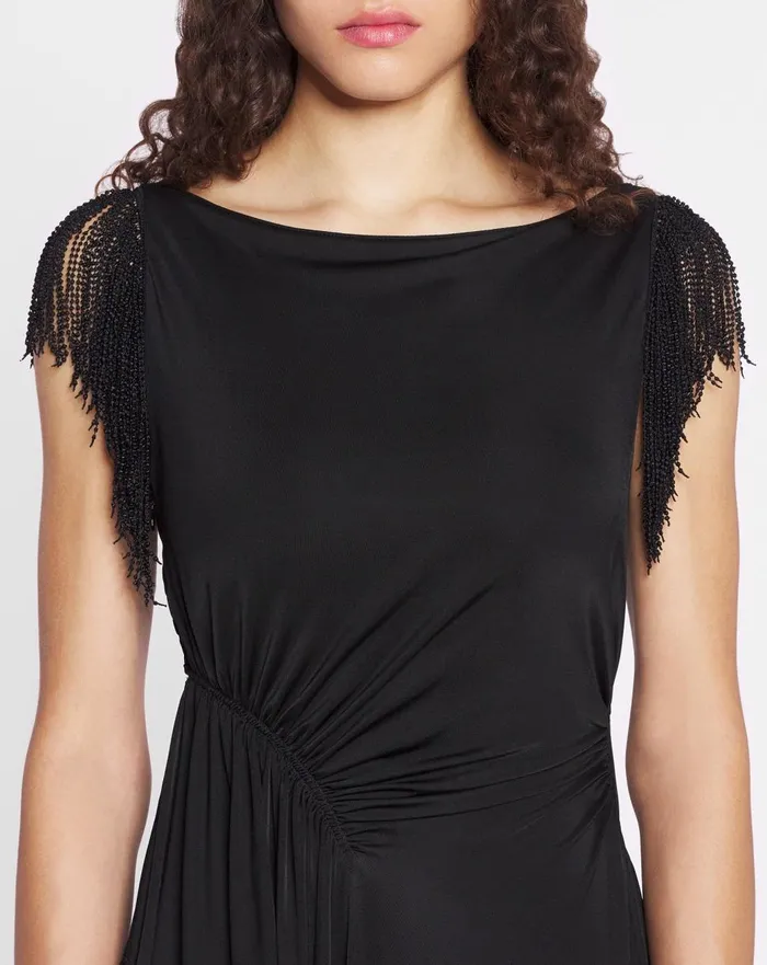 Embroidered Sleeveless Dress Black Women Lanvin Dresses Embroidered Sleeveless Dress Black Women Lanvin Dresses