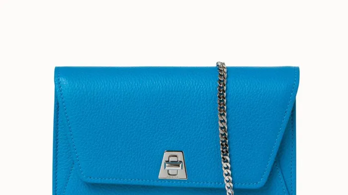 Envelope Anouk In Cervocalf Leather Peacock Women Akris Shoulder Bags